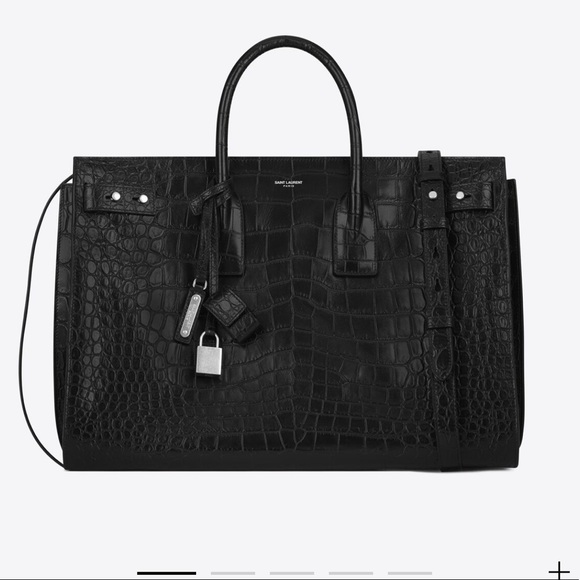 SAC DE JOUR LARGE IN CROCODILE EMBOSSED LEATHER - Picture 5 of 9